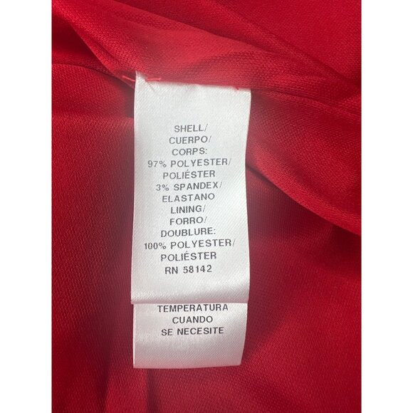 London Times Women's Smocked Bodice Tiered Midi Dress Red Size 12 - Picture 7 of 13